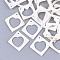 Freshwater Shell Pendants, Rhombus with Heart, Seashell Color, 26~27x26~27x1.5mm, Hole: 1~1.4mm