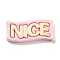 Opaque Resin Cabochons, Cartoon Word Nice, Lavender Blush, 14.5x31x6mm