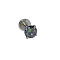 304 Stainless Steel Colorful Synthetic Opal Threadless Labrets For Women Men, Stainless Steel Color, 6x2mm, Pin: 1.2mm