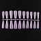 Solid Color Plastic Seamless Toe False Nail, Practice Manicure Nail Art Tool, Dark Orchid, 26~32x6~13mm, 20pcs/set.