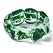 Dyed Natural Selenite & Synthetic Opal Stretch Bracelets, Epoxy Resin Domino Bracelets for Women, Dark Green, Inner Diameter: 2-3/8 inch(6.1cm)