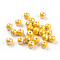 Handmade Porcelain Beads, Pearlized, Round, Yellow, 10mm, Hole: 2~3mm