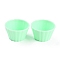 Mini Plastic Simulated Egg Tart Cup, Miniature Landscape Kitchen Model Dollhouse Accessories Decorations, Spring Green, 37x21mm