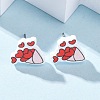 Wood Stud Earrings EJEW-M063-01D-2