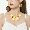 20Pcs 5 Style Silk Artificial Rose Flower Pendant PALLOY-TA00175-9