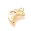 Brass Micro Pave Cubic Zirconia Charms KK-C085-22G-2