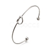 Non-Tarnish 304 Stainless Steel Knot Cuff Bangles for Women BJEW-M233-04P-1