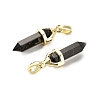 Natural Obsidian Double Terminal Pointed Pendant G-H097-01G-07-2