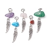 Gemstone Chip Pendants PALLOY-JF02299-01-1