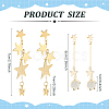 2 Pairs 2 Style Cat Eye Planet & Brass Star Asymmetrical Earrings EJEW-AN0002-20-2
