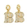 Brass Micro Pave Clear Cubic Zirconia Number 18 European Dangle Charms KK-K293-62G-1