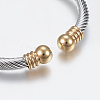 304 Stainless Steel Torque Bangles BJEW-G584-05A-3