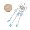 3Pcs 3 Styles Alloy Woven Net with Teardrop Big Pendants PALLOY-JF04660-2