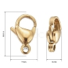 Ion Plating(IP) 304 Stainless Steel Lobster Claw Clasps X-STAS-H353-C-02G-4
