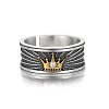 Brass Rhinestone Cuff Open Rings WGCBA4A-01-5