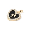 Brass Micro Pave Clear Cubic Zirconia Pendants KK-R213-06G-01-2