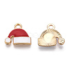 Golden Plated Alloy Enamel Charms X-ENAM-T009-96-RS-2