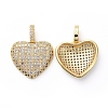 Brass Micro Pave Clear Cubic Zirconia Pendants KK-I658-36G-2