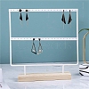 2-Tier Iron Earring Display Stands with Wooden Base PW-WG18730-02-1