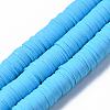 Flat Round Handmade Polymer Clay Beads CLAY-R067-10mm-36-1