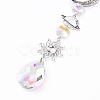 AB Color Plated Crystal Teardrop Big Pendant Decorations HJEW-G019-03E-4