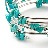 5-Loop Synthetic Turquoise(Dyed) Chip Beaded Wrap Bracelets for Women BJEW-JB01517-09-4