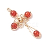 4Pcs 4 Styles Natural Carnelian(Dyed & Heated) Pendants PALLOY-TA00326-02-3