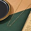 Rack Plating 1MM Brass Box Chain Necklaces for Women LS-NJEW-H049-02G-3