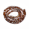 Electroplate Glass Beads Strands LS-EGLA-R016-4m-4-2