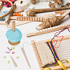 1 Set Wooden Big Eye Knitting Needles DIY-NB0009-58-6
