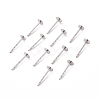 Tarnish Resistant 316 Surgical Stainless Steel Flat Round Blank Peg Stud Earring Settings STAS-R073-03-3