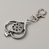 Alloy Rhinestone Snap Keychain Making KEYC-WH0018-79-2