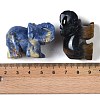 Natural & Synthetic Mixed Gemstone Carved Elephant Figurines DJEW-M015-07-3