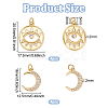 8Pcs 2 Style Rack Plating Brass Micro Pave Cubic Zirconia Pendants KK-BC0011-96-2