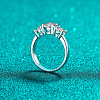 Rhodium Plated 925 Sterling Silver Pave 8.2x4.9mm Moissanite Finger Rings WG3C802-12-3