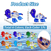 6Pcs 6 Colors Glass 3D Tortoise Figurines GLAA-SP0001-24-2