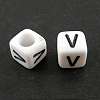 Letter Acrylic European Large Hole Beads X-OPDL-R050-10mm-V-1