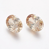 Electroplated Cubic Zirconia Pointed Back Cabochons ZIRC-I024-07-2