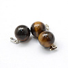 Round Natural Tiger Eye Pendants G-Q434-08-2