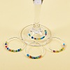 Brass Wine Glass Charm Rings Hoop Earrings KK-PH0028-01S-5