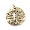 Brass Micro Pave Cubic Zirconia Pendants ZIRC-G157-03F-01G-1