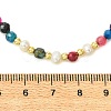 Faceted Round Natural Agate(Dyed & Heated) & Pearl & Brass Beaded Necklaces for Women NJEW-JN06617-4