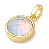 Rack Plating Brass with Synthetic Opal Pendants KK-S370-06G-02-2