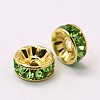 Brass Grade A Rhinestone Spacer Beads RSB039NF-10G-2