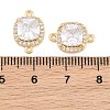 Brass Micro Pave Clear Cubic Zirconia Connector Charms CU-CBA7BFE-01A-G-2
