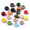 Painted Natural Wood Beads WOOD-S057-072-1