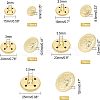 Olycraft 50Pcs 5 Style 4-Hole Brass Buttons BUTT-OC0001-18-2