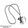 Vintage Synthetic Non-magnetic Hematite Pendant Column Beaded Necklaces IV0667-1-1