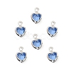 Heart Brass Glass Charms KK-S385-01S-10-1