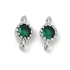 Brass Cubic Zirconia Flat Round Connector Charms KK-H204-02P-02-1